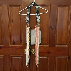 Authentic Ahdorned mini crossbody purse and 3 guitar straps NWOT